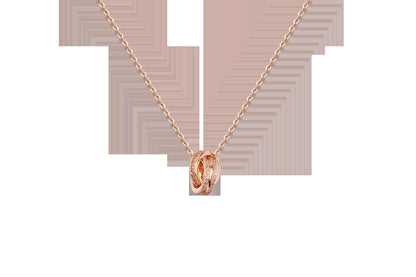 Chomel S925 Silver Double Ring Necklace for Women