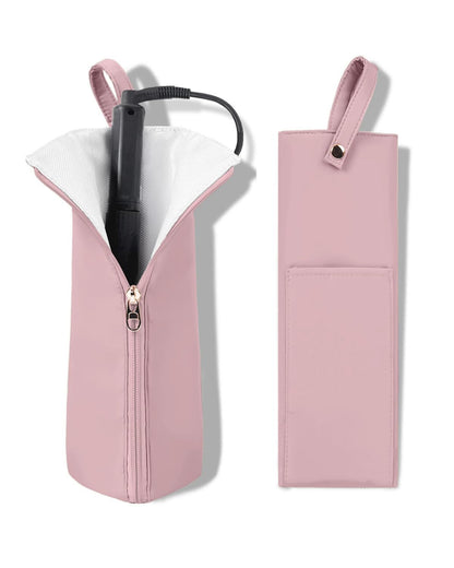 Easy-U Hot Iron Holder &amp; Mat Heat Resistant Travel Bag for Curling Iron Flat Iron - Hair Tool Organizer for Home Travel