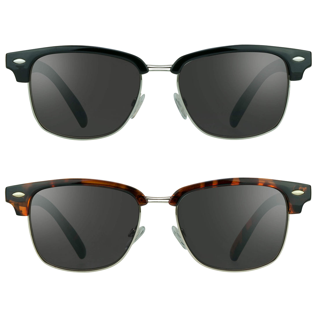 proSPORT Classic Reading Sunglass Reader for Men &amp; Women - NOT BIFOCAL Horn Rimmed Frame (Classic Black and Tortoise Shell Brown 1.75 multiplier_x)