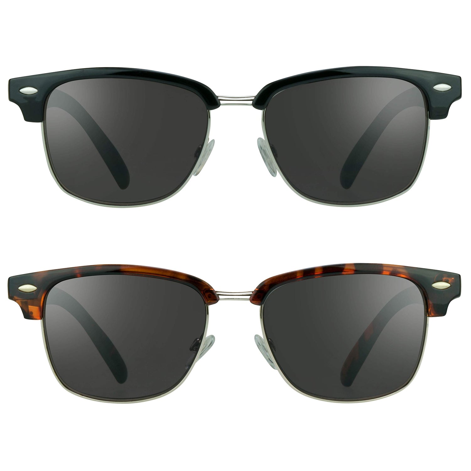 proSPORT Classic Reading Sunglass Reader for Men &amp; Women - NOT BIFOCAL Horn Rimmed Frame (Classic Black and Tortoise Shell Brown 1.75 multiplier_x)