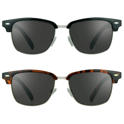 proSPORT Classic Reading Sunglass Reader for Men &amp; Women - NOT BIFOCAL Horn Rimmed Frame (Classic Black and Tortoise Shell Brown 1.75 multiplier_x)