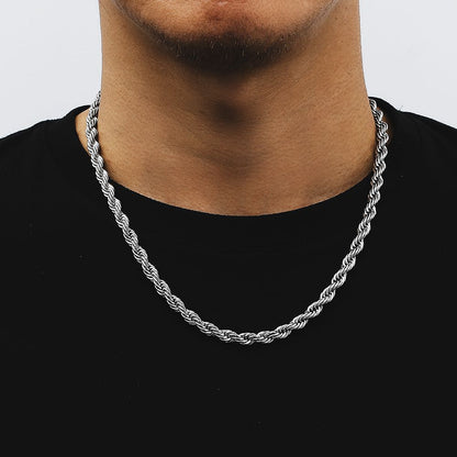 Trendy 18K Gold Plated Stainless Steel Twist Chain Necklace