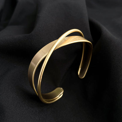 Simple Wave Cross Bracelet for Women&