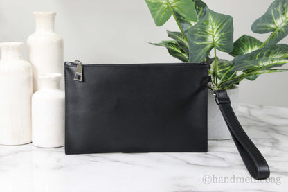 Versace Small Leather Embroidered Heart Patch Clutch